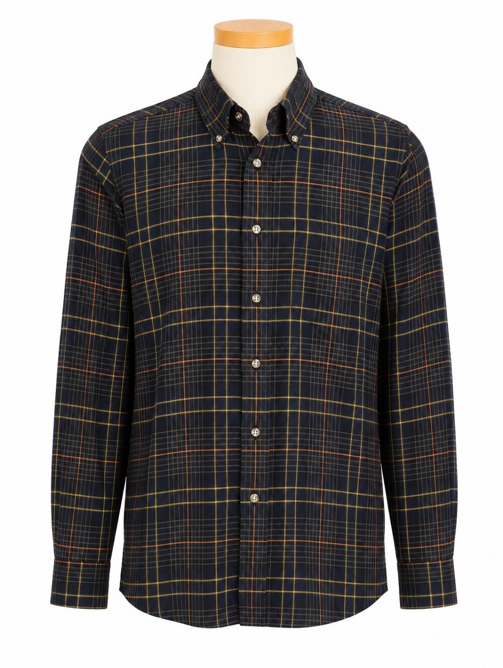 Gitman Bros. Vintage Black Plaid Long Sleeve Dress Shirt Sz L Preppy Casual Work